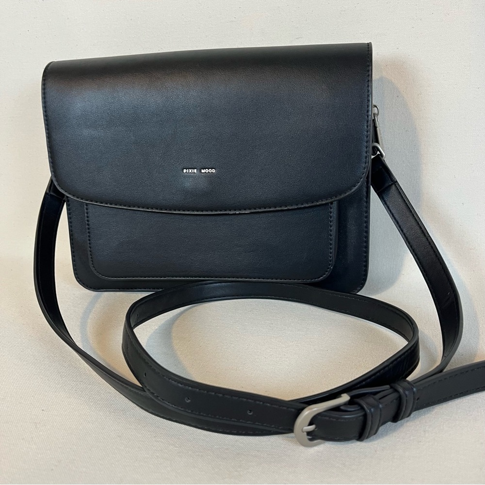 Pixie Mood‎ Vegan Leather Black Crossbody Bag